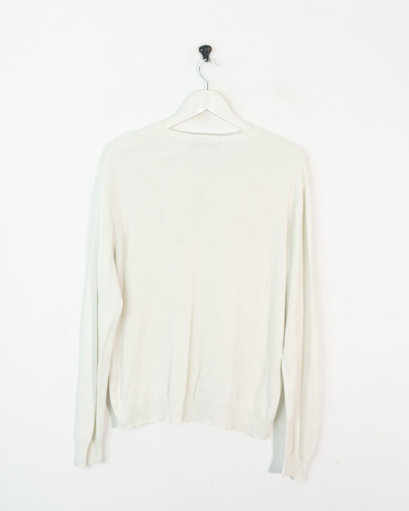 Ralph Lauren vintage 90s white v-neck sweater M - Imagen 4