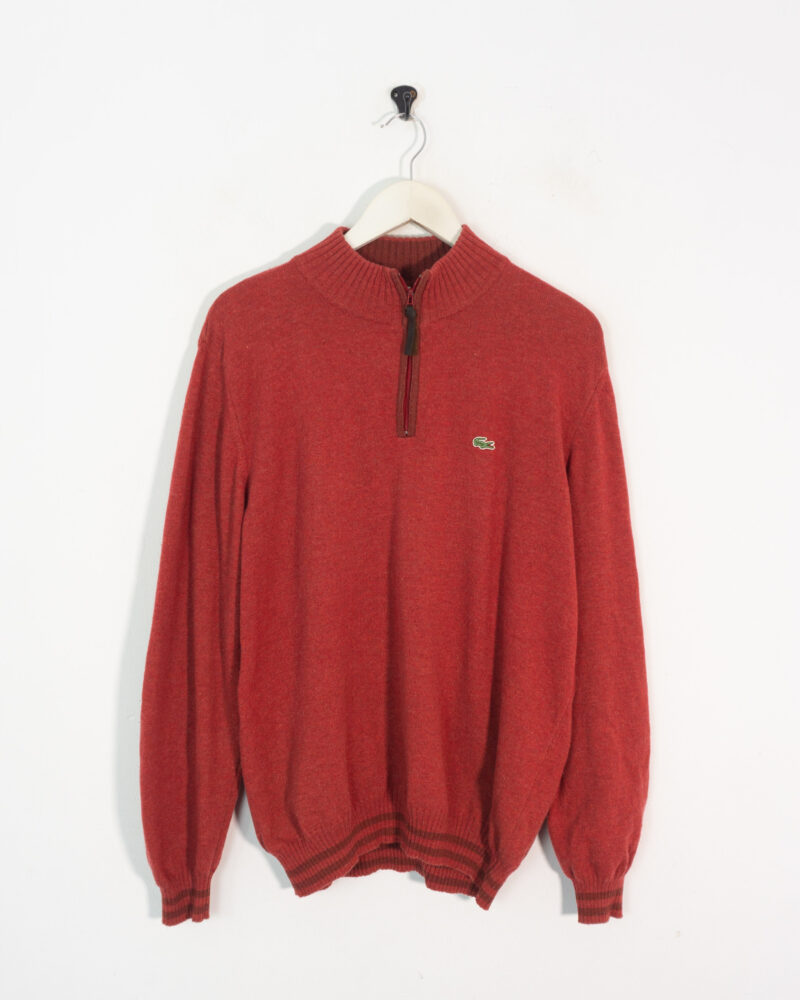 Lacoste 1/4 zip red sweater M - Imagen 2