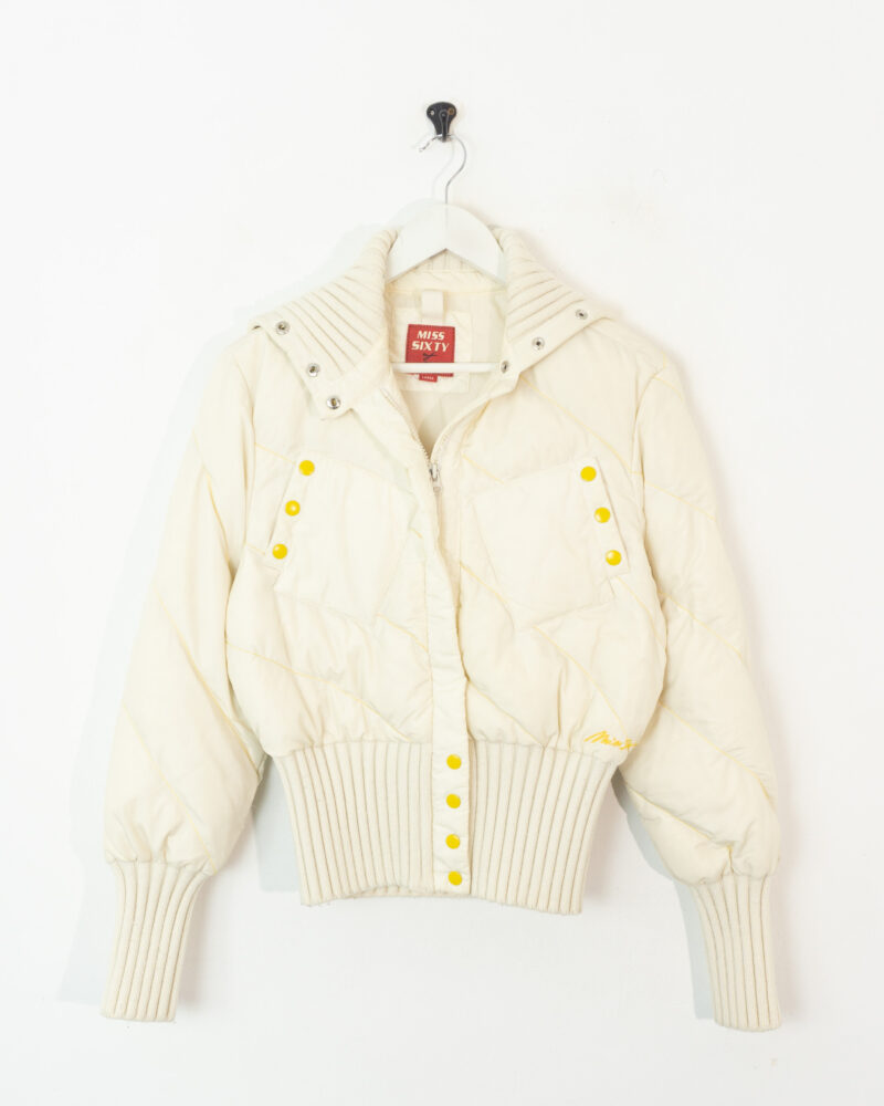 Miss Sixty Y2K beige puffer coat L - Imagen 2