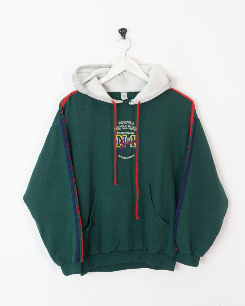 Vintage 90s green hoodie S - Imagen 2