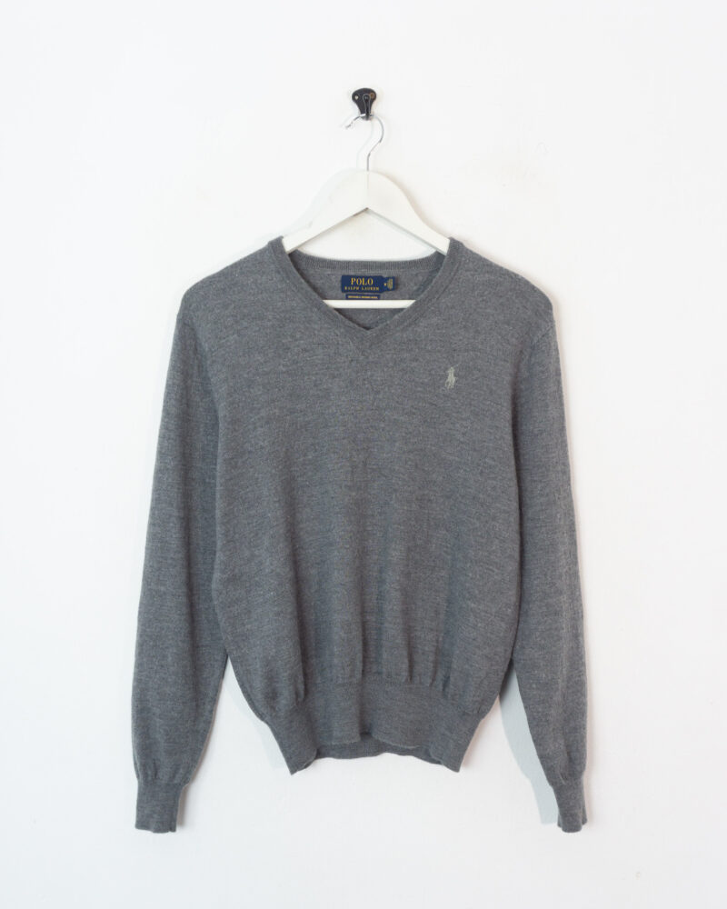 Ralph Lauren grey v-neck sweater S - Imagen 2