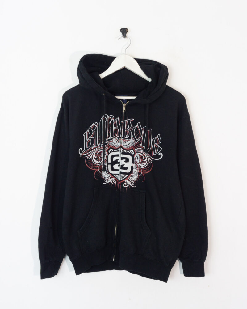 Billabong black full zip hoodie M - Imagen 2