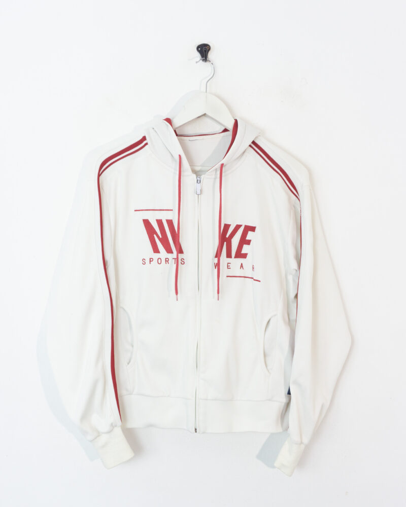 Nike vintage 00s white full zip hoodie S - Imagen 2