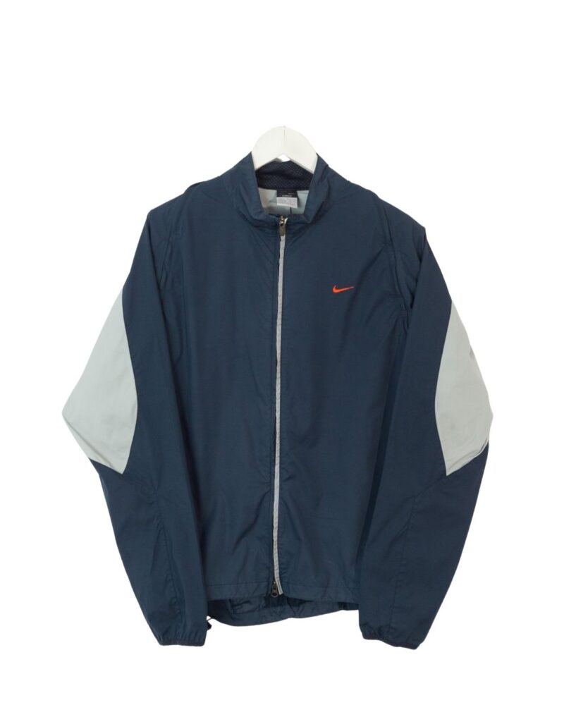 Nike vintage 00s grey/navy track jacket L