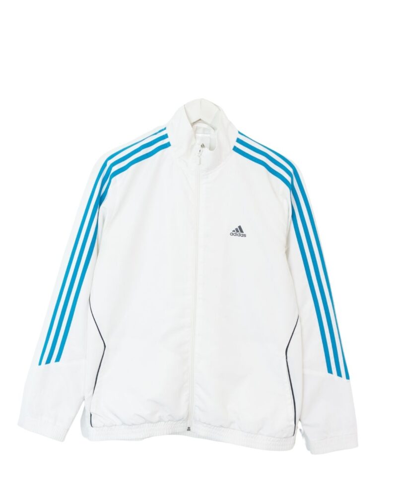 Adidas white/blue track jacket L