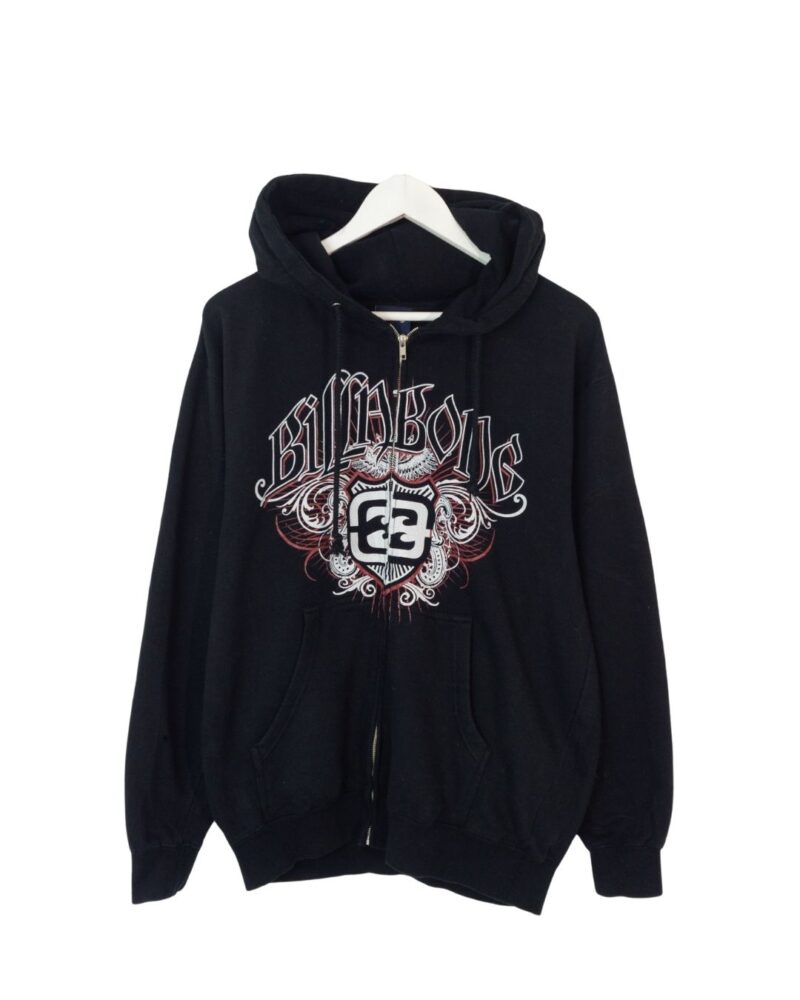 Billabong black full zip hoodie M