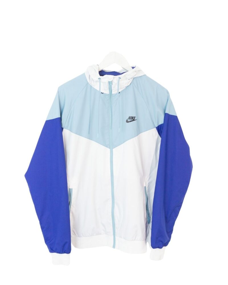 Nike woman blue/white track jacket L