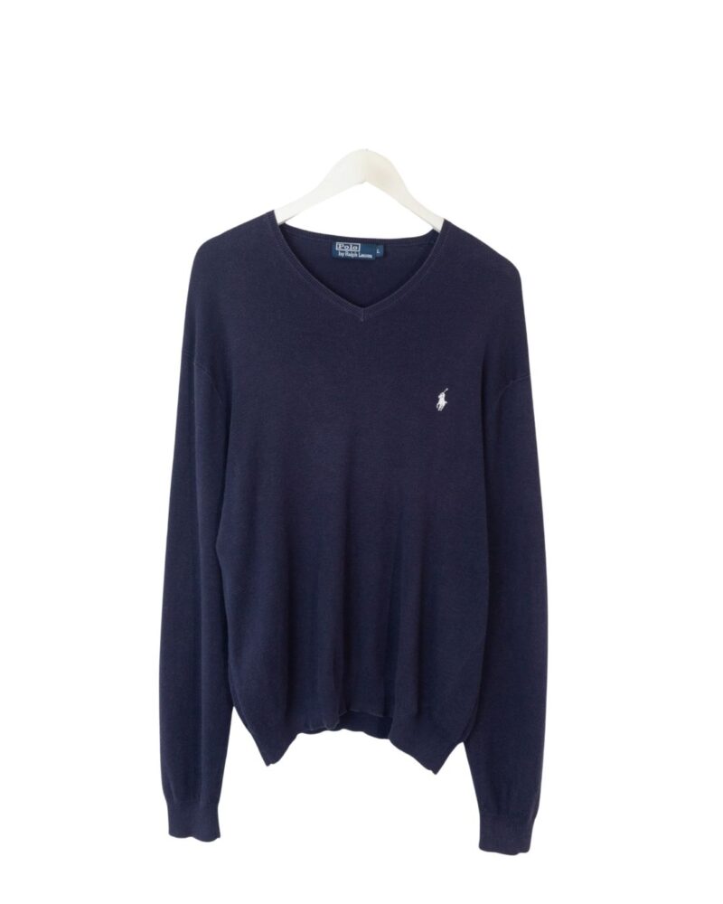 Ralph Lauren vintage 00s navy v-neck sweater L