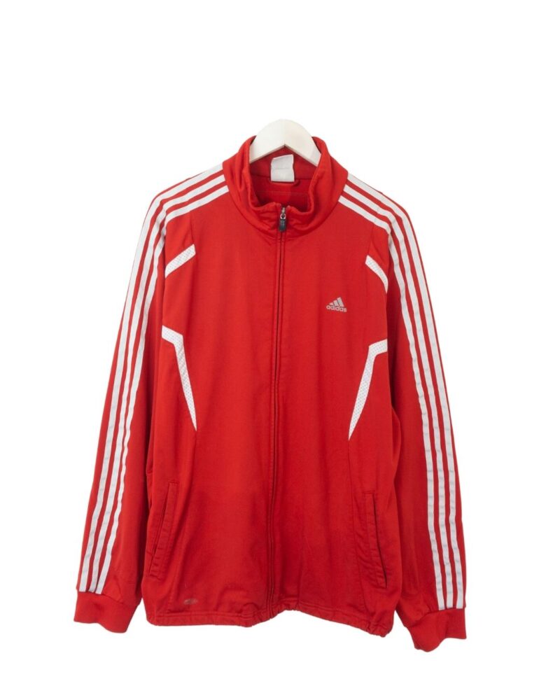 Adidas red track jacket L