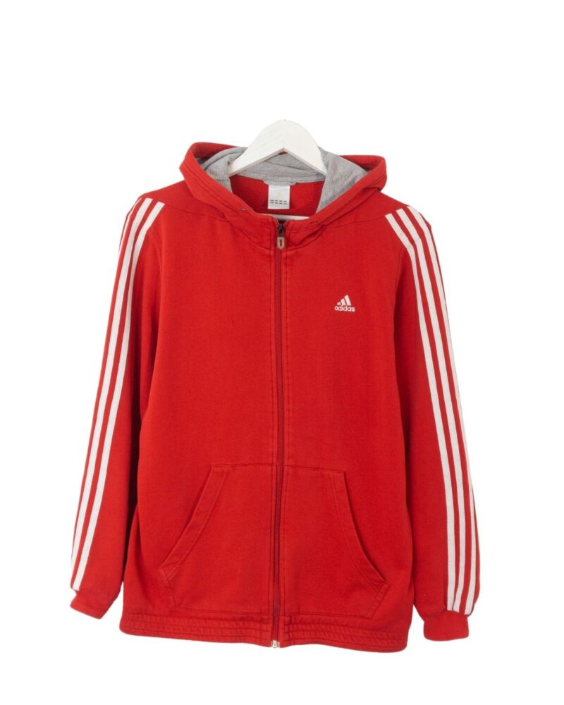 Adidas red full zip hoodie M