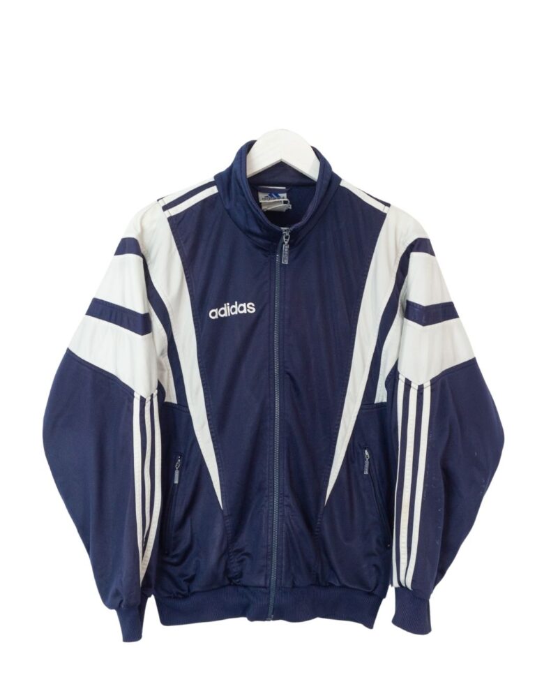 Adidas vintage 90s navywhite track jacket S