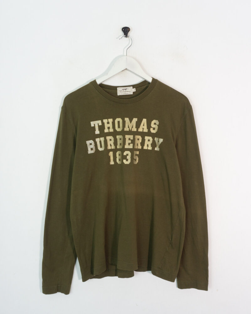 Thomas Burberry vintage 00s green l/s t-shirt XL - Imagen 2