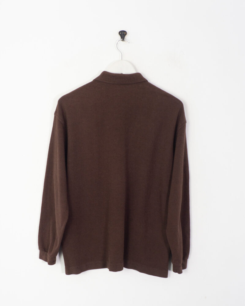 Burberrys vintage 90s brown l/s polo M - Imagen 3