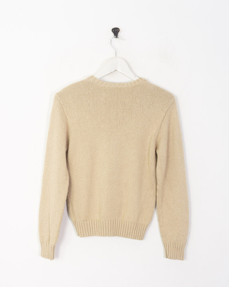 Ralph Lauren vintage 00s woman beige cotton sweater M - Imagen 3