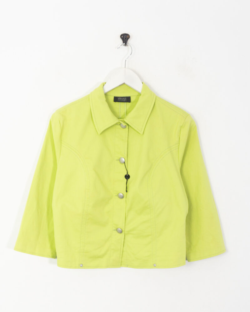 Versace vintage 00s woman green jacket S - Imagen 2