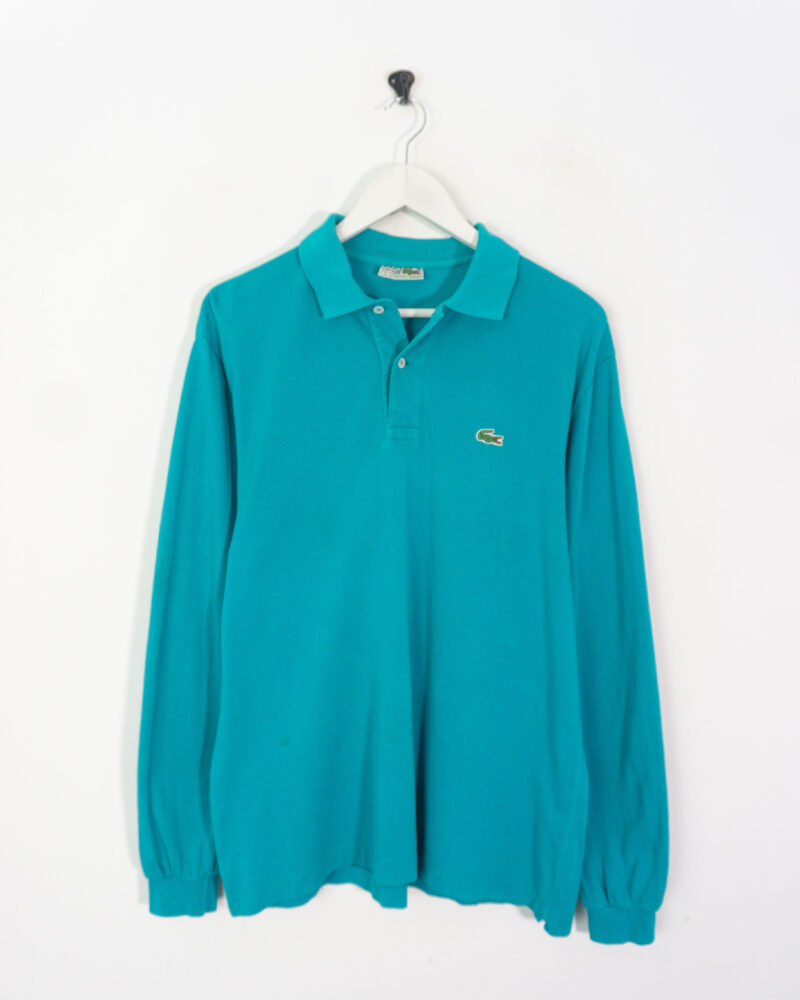 Lacoste vintage 90s green l/s polo L - Imagen 2