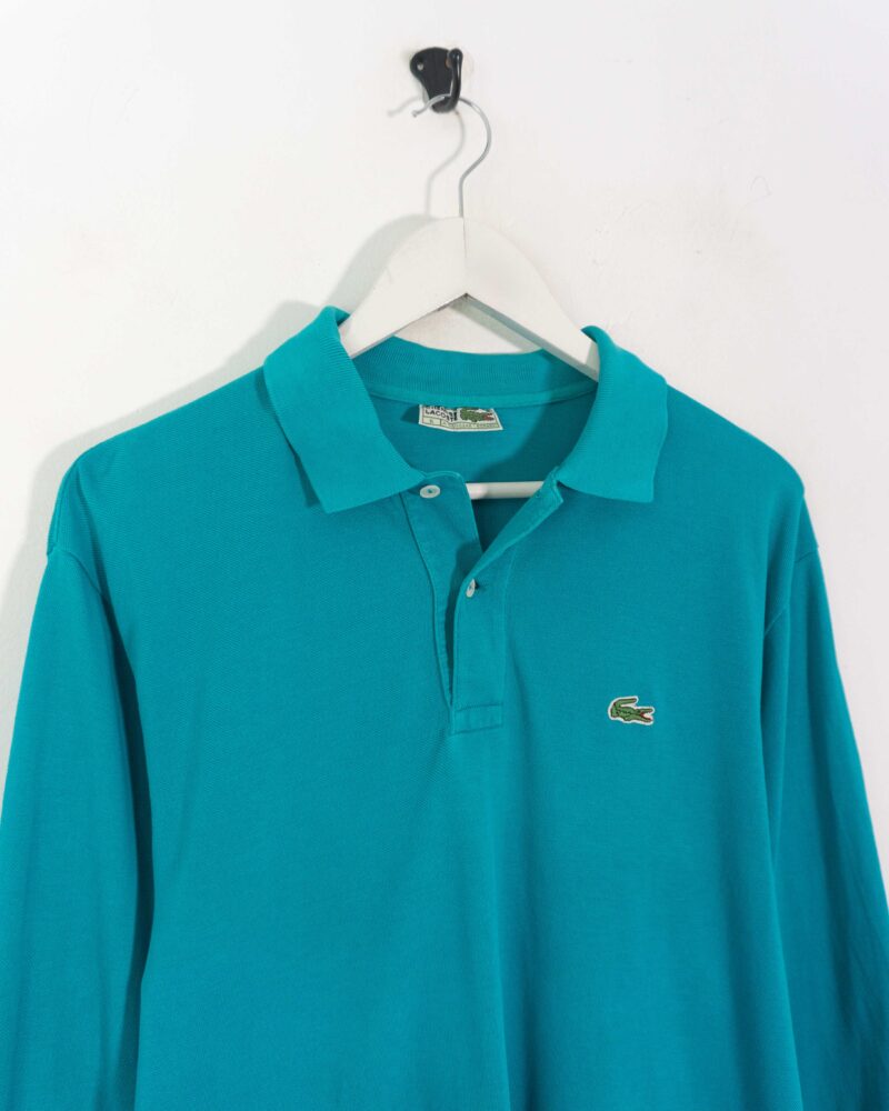 Lacoste vintage 90s green l/s polo L - Imagen 3