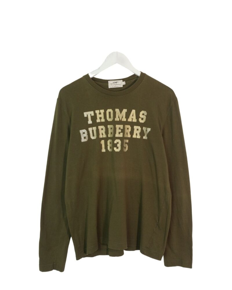 Thomas Burberry vintage 00s green l/s t-shirt XL