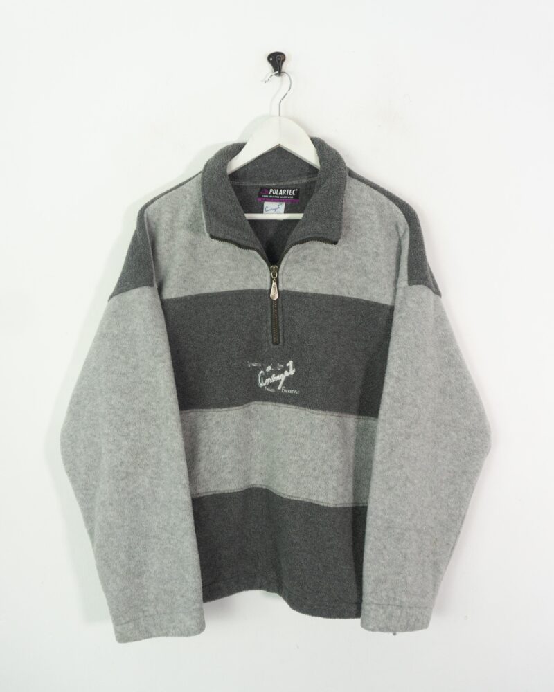 Vintage 90s 1/4 zip grey fleece XL - Imagen 2