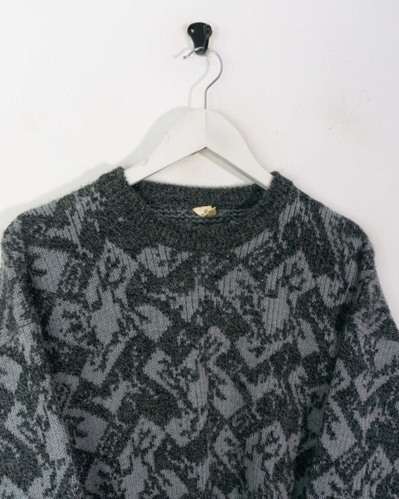 Vintage 90s grey sweater S - Imagen 3