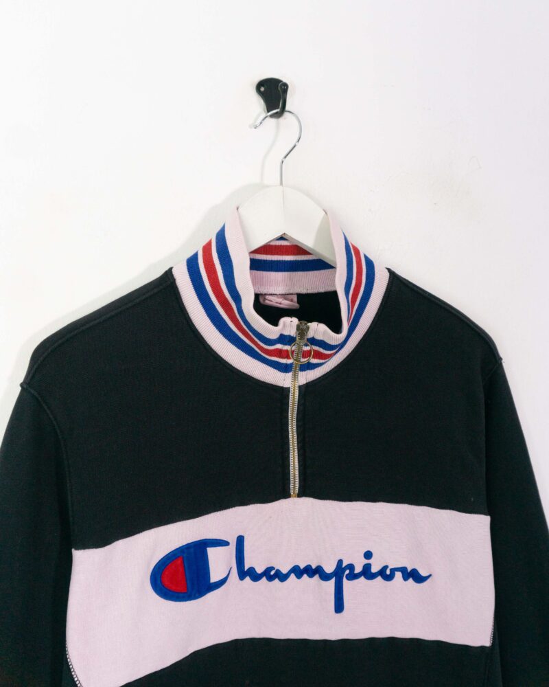 Champion navy/white 1/4 zip sweatshirt L - Imagen 5