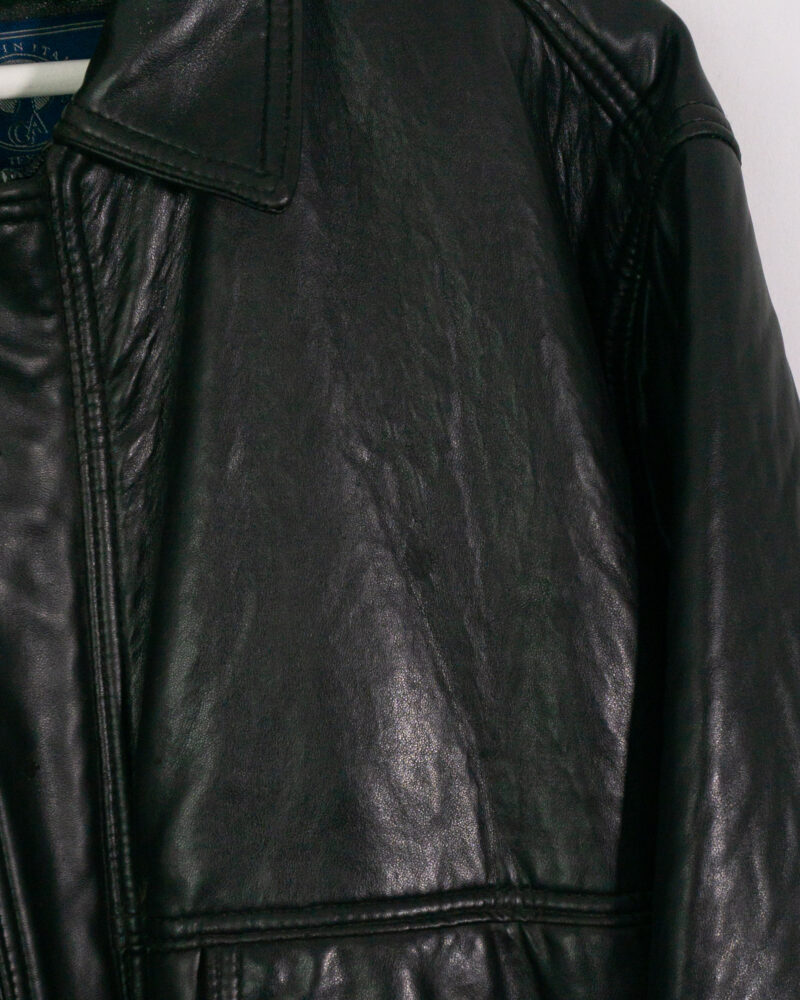 Vintage 90s black bomber jacket M - Imagen 3