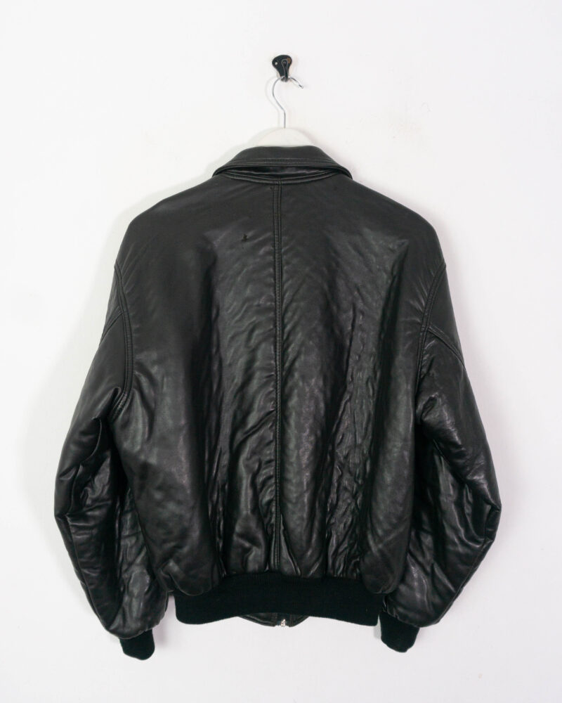 Vintage 90s black bomber jacket M - Imagen 6