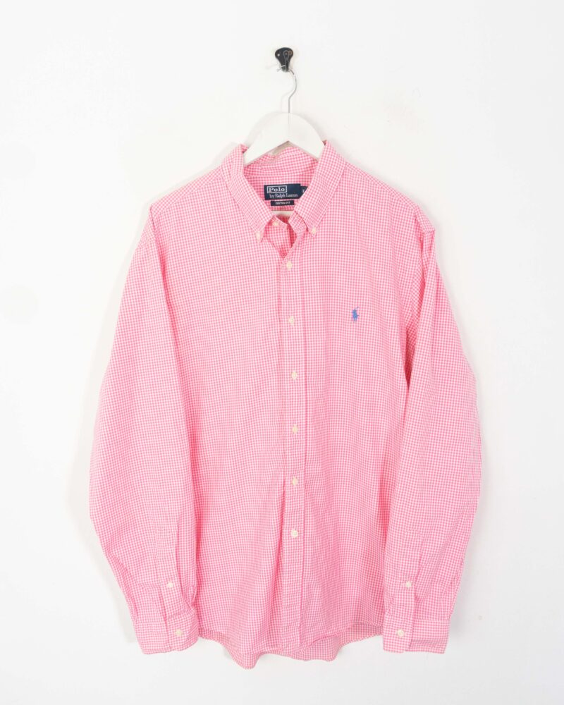 Ralph Lauren vintage 00s pink/white shirt XXL - Imagen 2