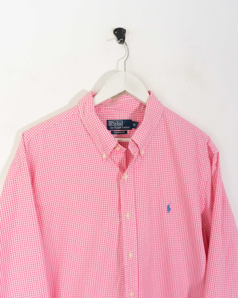 Ralph Lauren vintage 00s pink/white shirt XXL - Imagen 3