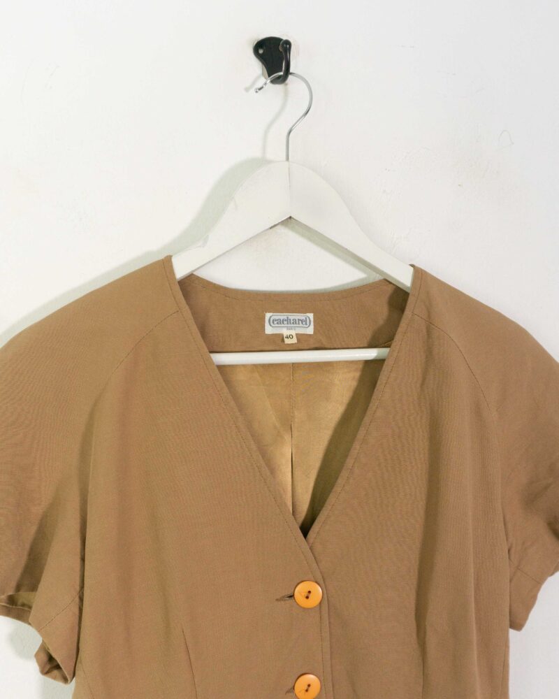 Cacharel vintage 80s beige blouse 40 - Imagen 3