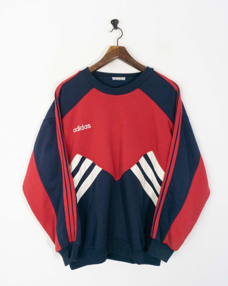 Adidas vintage 90s red/navy sweatshirt L - Imagen 2