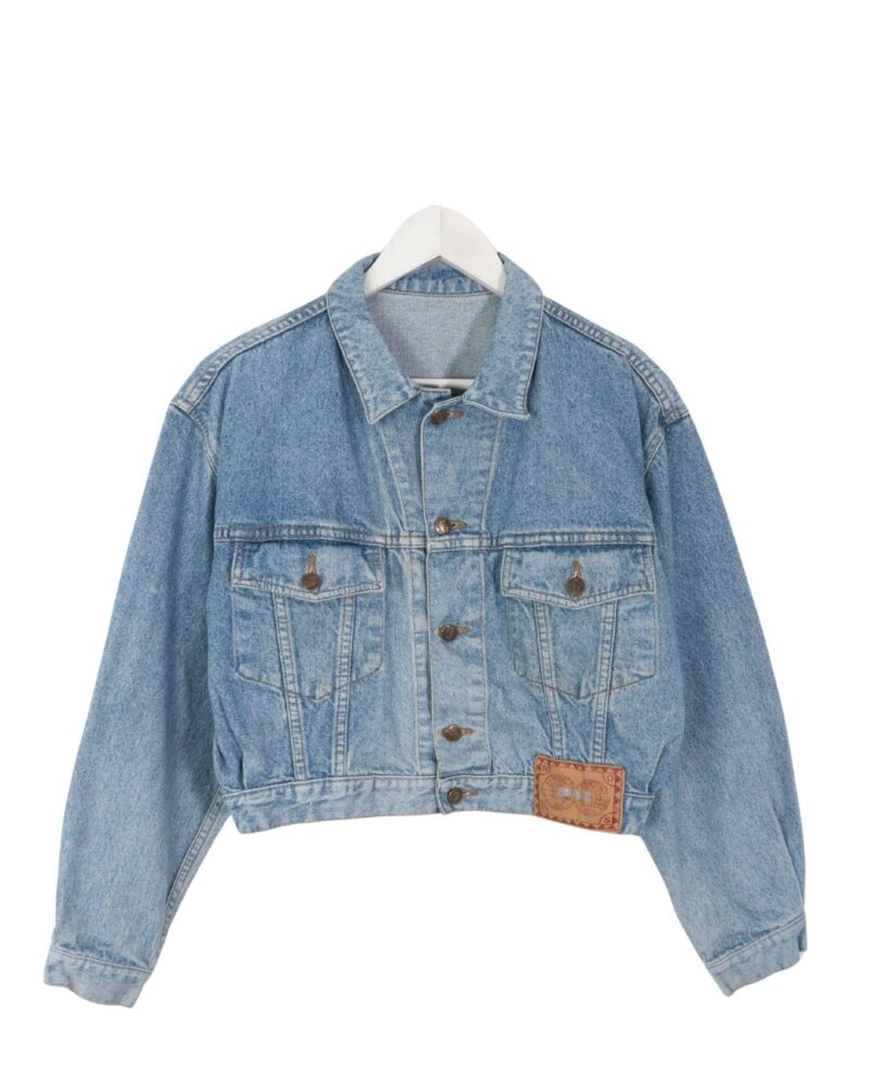 Vintage 90s woman crop denim jacket M