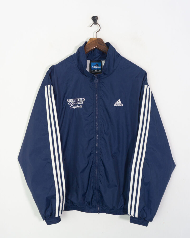Adidas vintage 90s navy shell jacket L - Imagen 2