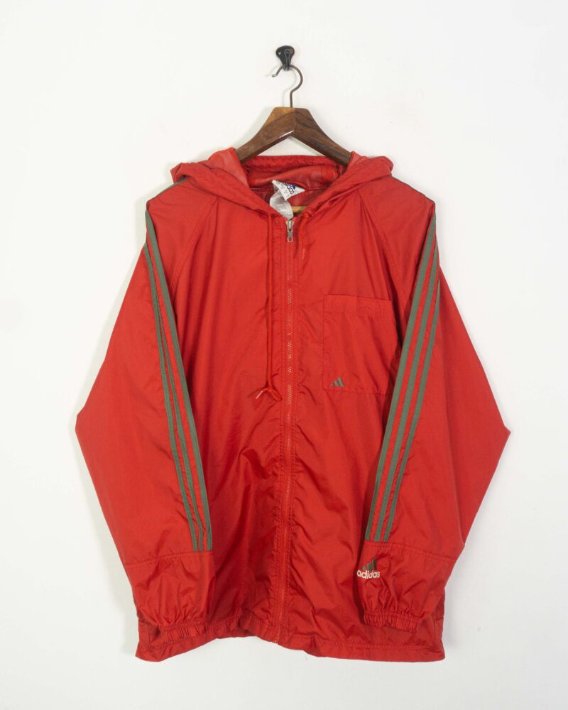 Adidas vintage 90s red shell jacket L - Imagen 2