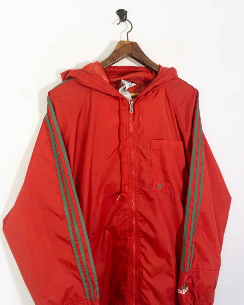 Adidas vintage 90s red shell jacket L - Imagen 3