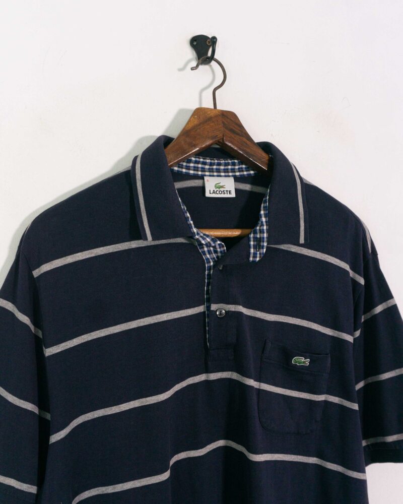 Lacoste vintage 00s navy stripes polo S - Imagen 3