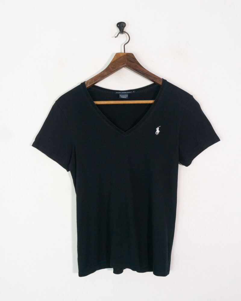 Ralph Lauren woman v-neck black tee L - Imagen 2