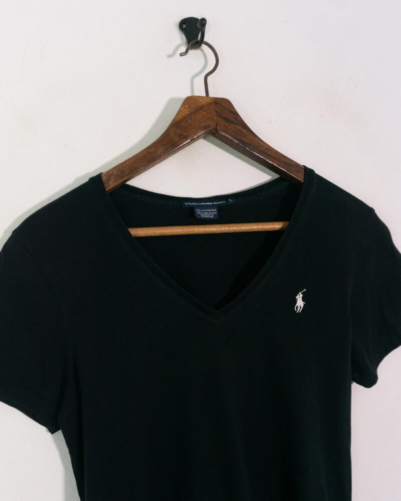 Ralph Lauren woman v-neck black tee L - Imagen 3