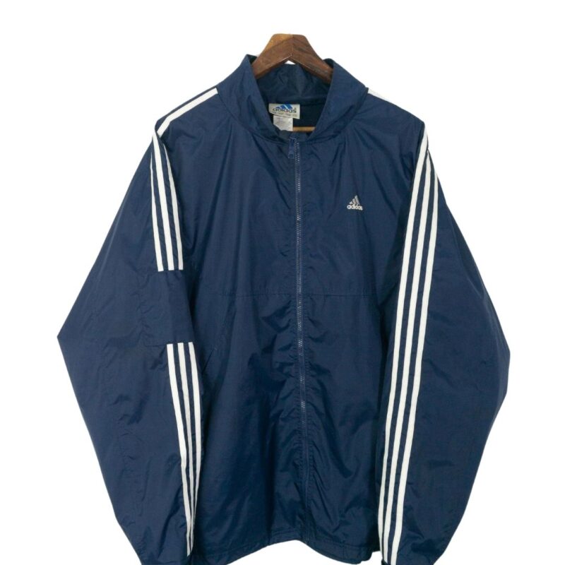 Adidas vintage 90s navy shell jacket XXL