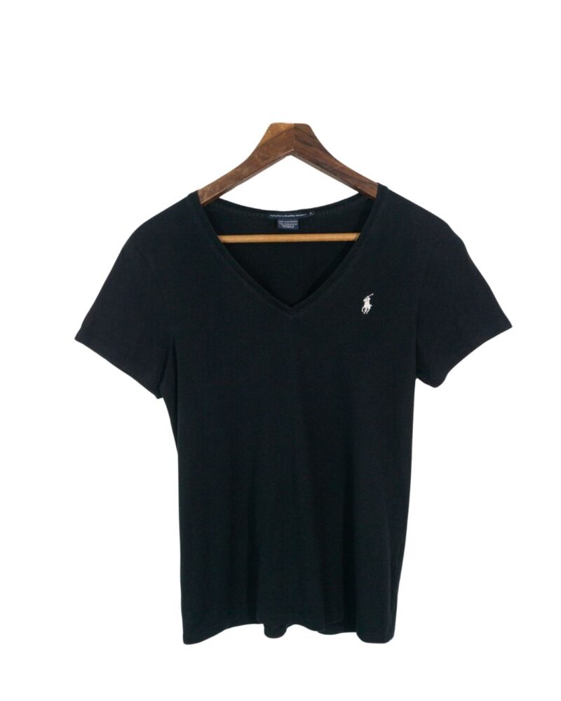 Ralph Lauren woman v-neck black tee L