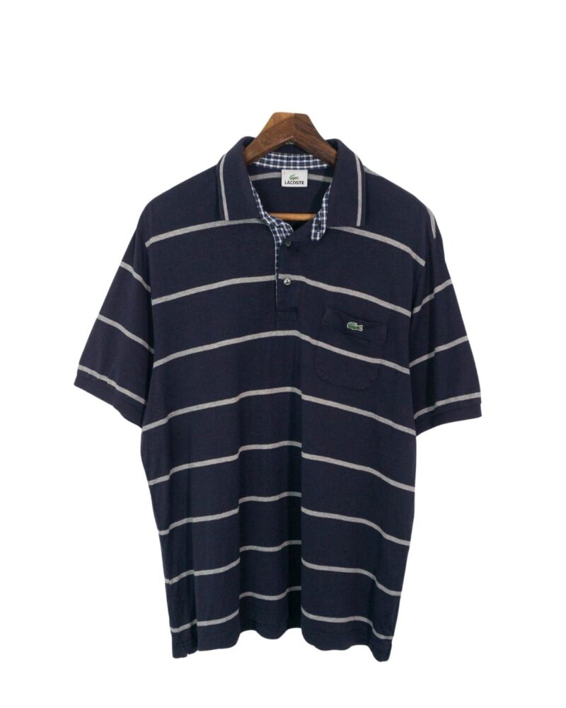 Lacoste vintage 00s navy stripes polo S