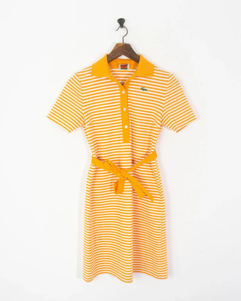 Lacoste vintage 90s orange/white dress 42 - Imagen 2