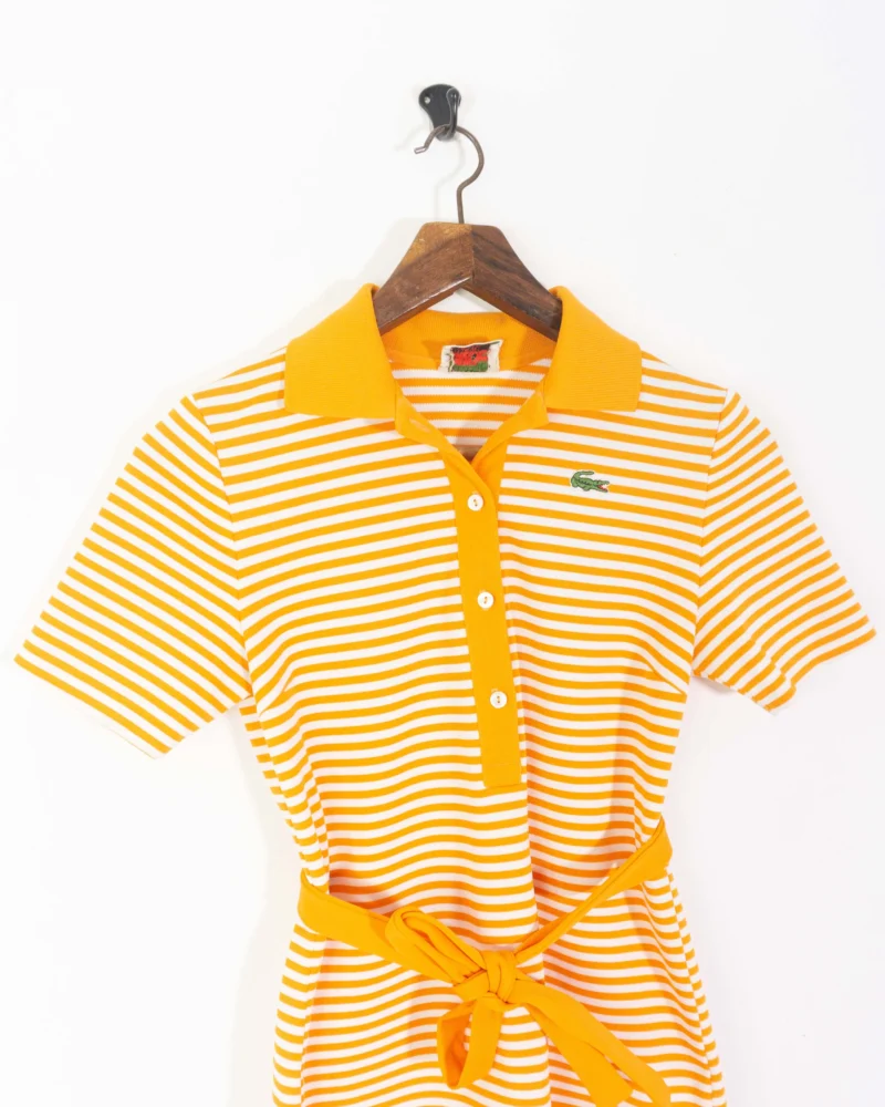 Lacoste vintage 90s orange/white dress 42 - Imagen 3