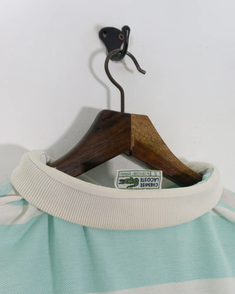 Lacoste vintage 90s blue/white polo L - Imagen 6
