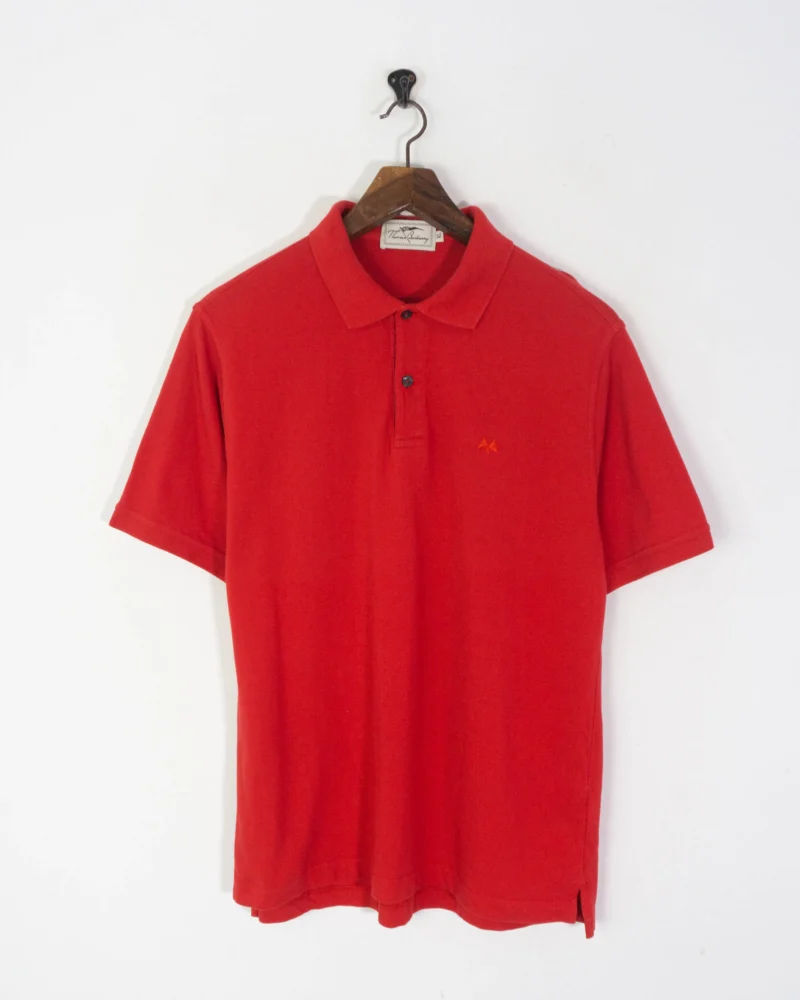 Thomas Burberrys vintage 00s red polo XL - Imagen 2
