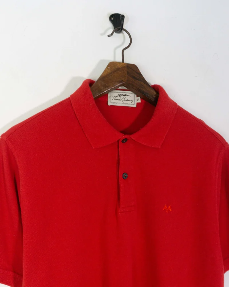 Thomas Burberrys vintage 00s red polo XL - Imagen 3
