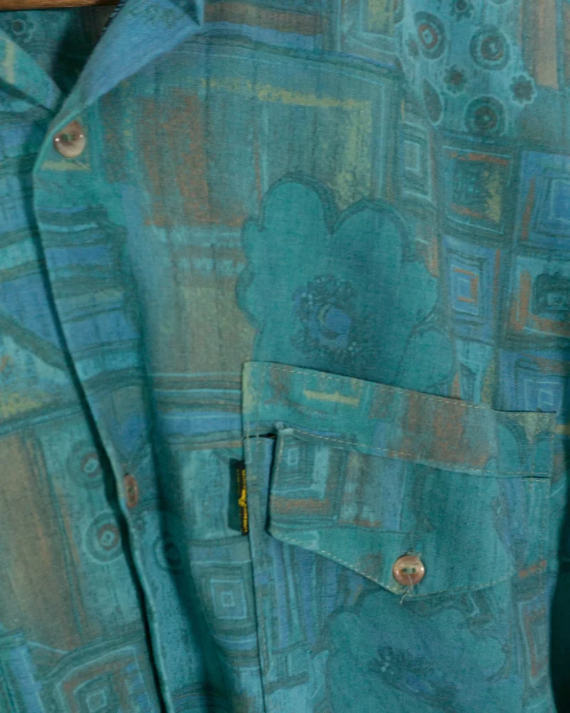 Cashmere vintage 90s green shirt L - Imagen 4