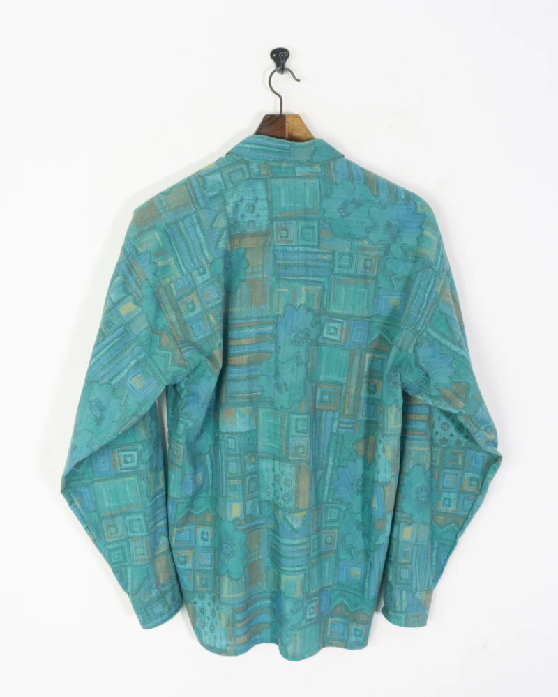 Cashmere vintage 90s green shirt L - Imagen 5
