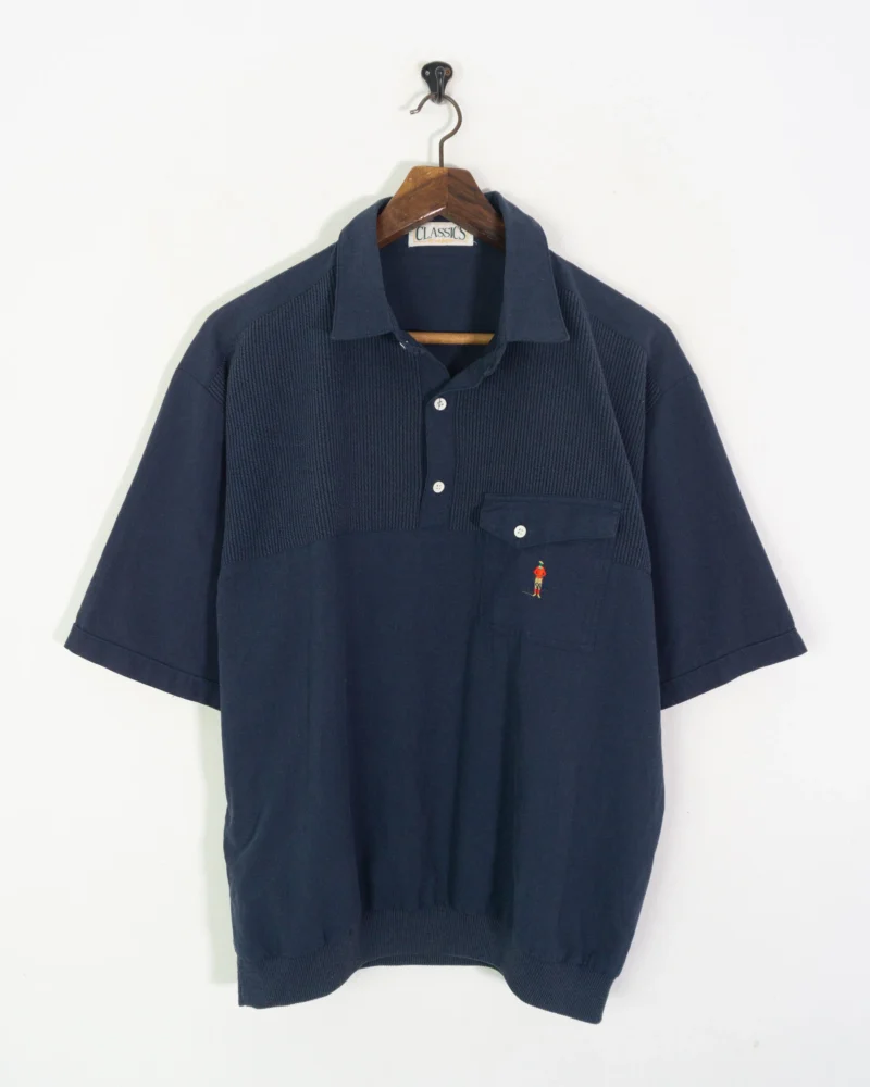 Polo azul marino Classics vintage 90s S - Imagen 2