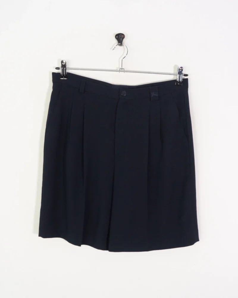 Pantalón corto de pinza Burberry vintage 90s azul marino 44 - Imagen 2